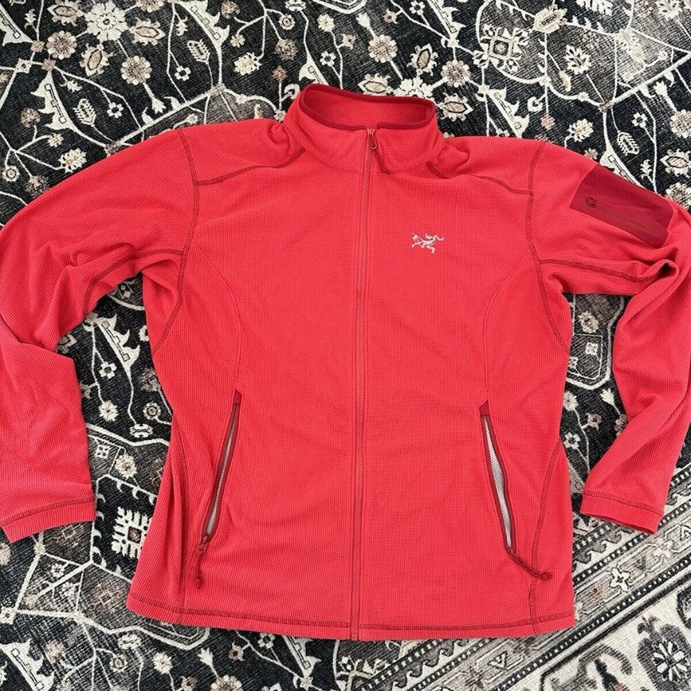 Arc'teryx Delta LT jacket women full zip red grid fleece XL
